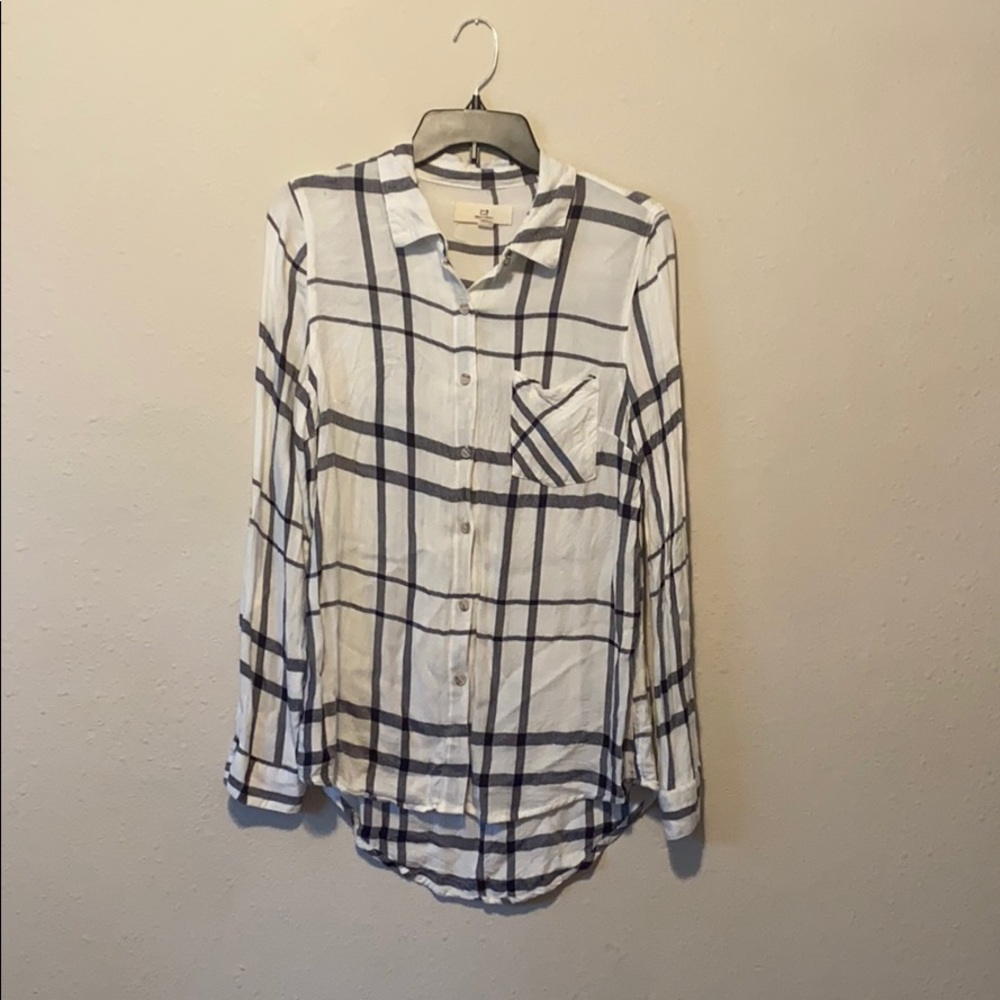 Purple plaid button down